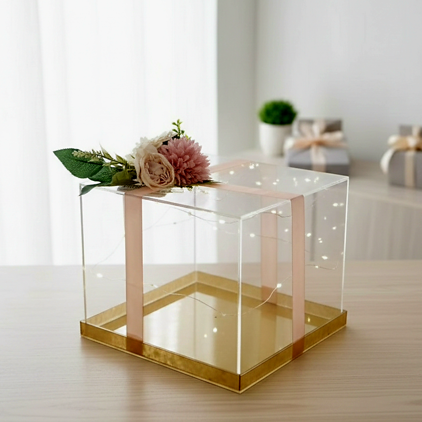 Customized Acrylic Gift Box – Personalized Name & Size Premium Transparent Gift Box - Image 2
