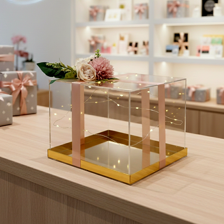 Customized Acrylic Gift Box – Personalized Name & Size Premium Transparent Gift Box - Image 3