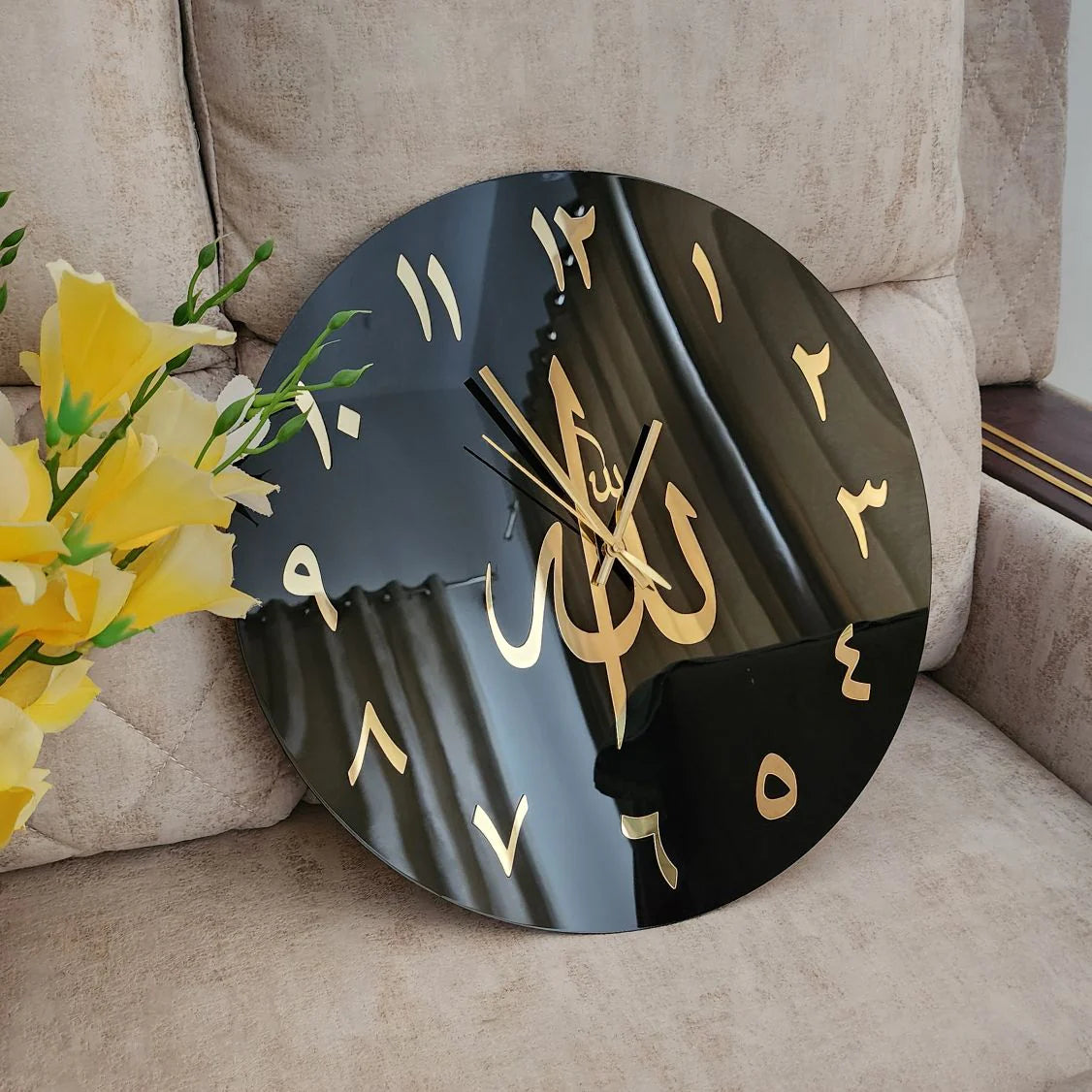 ALLAH Name Islamic Wall Clock – Premium Acrylic Silent Wall Clock for Home & Mosque