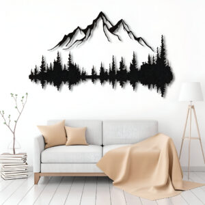 Modern Mountain & Forest Acrylic Wall Art – Minimalist Nature Landscape Home Decor