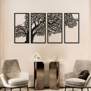 Tree of Surah Islamic Wall Art – 4 Quls Surah Set Arabic Calligraphy Wall Decor