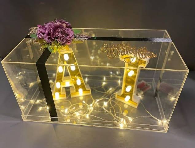Customized Acrylic Gift Box – Personalized Name & Size Premium Transparent Gift Box - Image 9